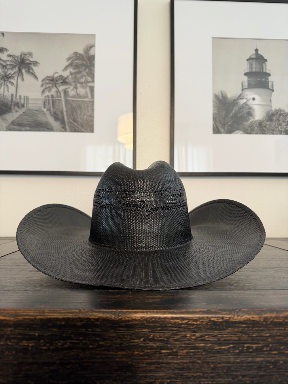 Gore Country Black Straw Cowboy Hat Western Size M